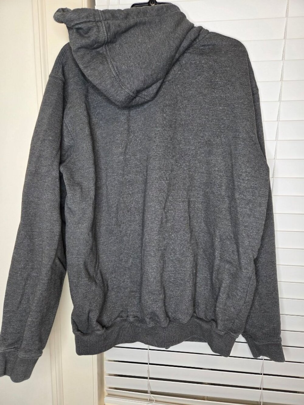 Mens Carhartt Gray Full Zip Hoodie Loose Fit L Cotton Blend Comfort Heavy Soft - Picture 3 of 8